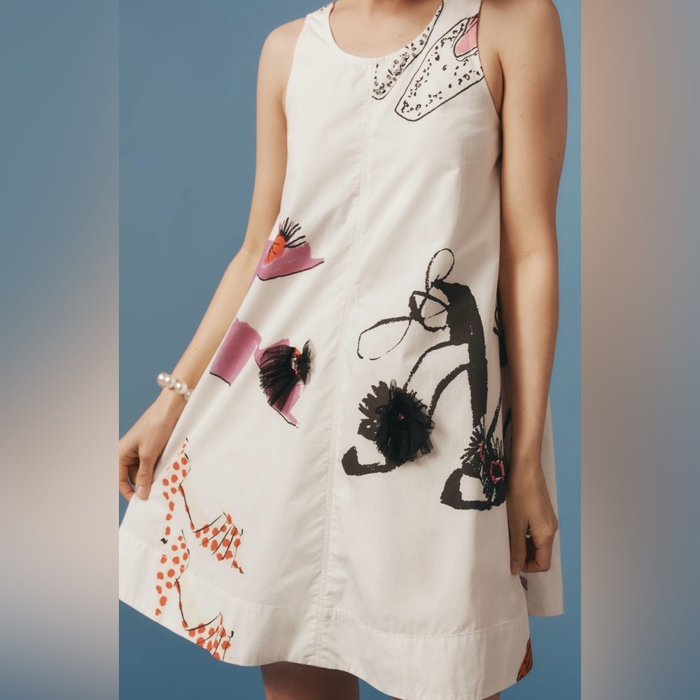 Anthropologie shoe White Mini Dress - Picture 4 of 12
